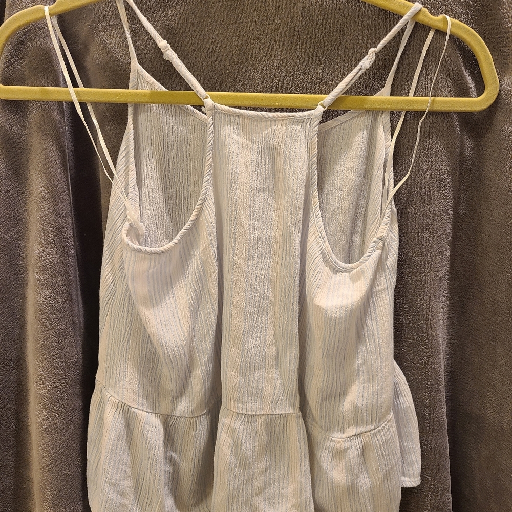 Pink Republic short tank top; blue & white pinstripe